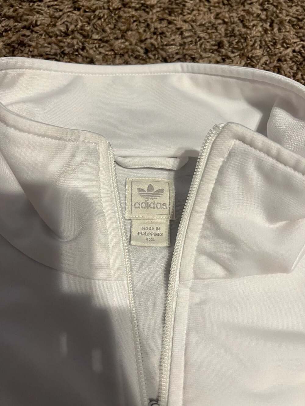 adidas Originals Firebird Track Jacket White with Orange Stripes 4XL - Picture 3 of 4
